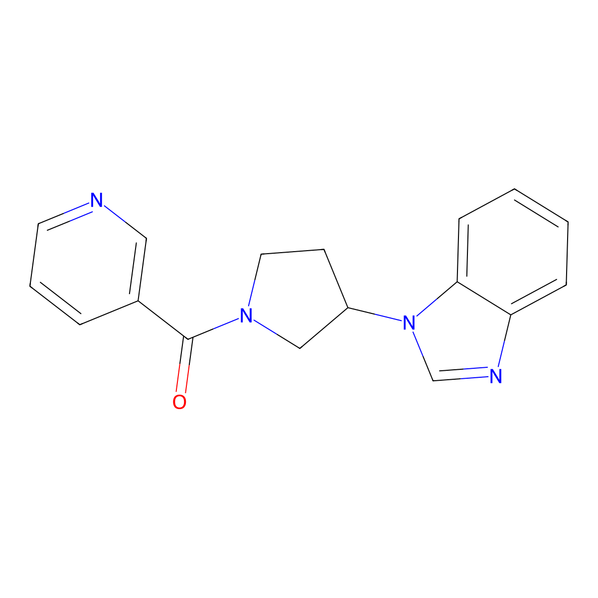 1-[1-(pyridine-3-carbonyl)pyrrolidin-3-yl]-1H-1,3-benzodiazole molecular structure, CAS 2034460-53-0