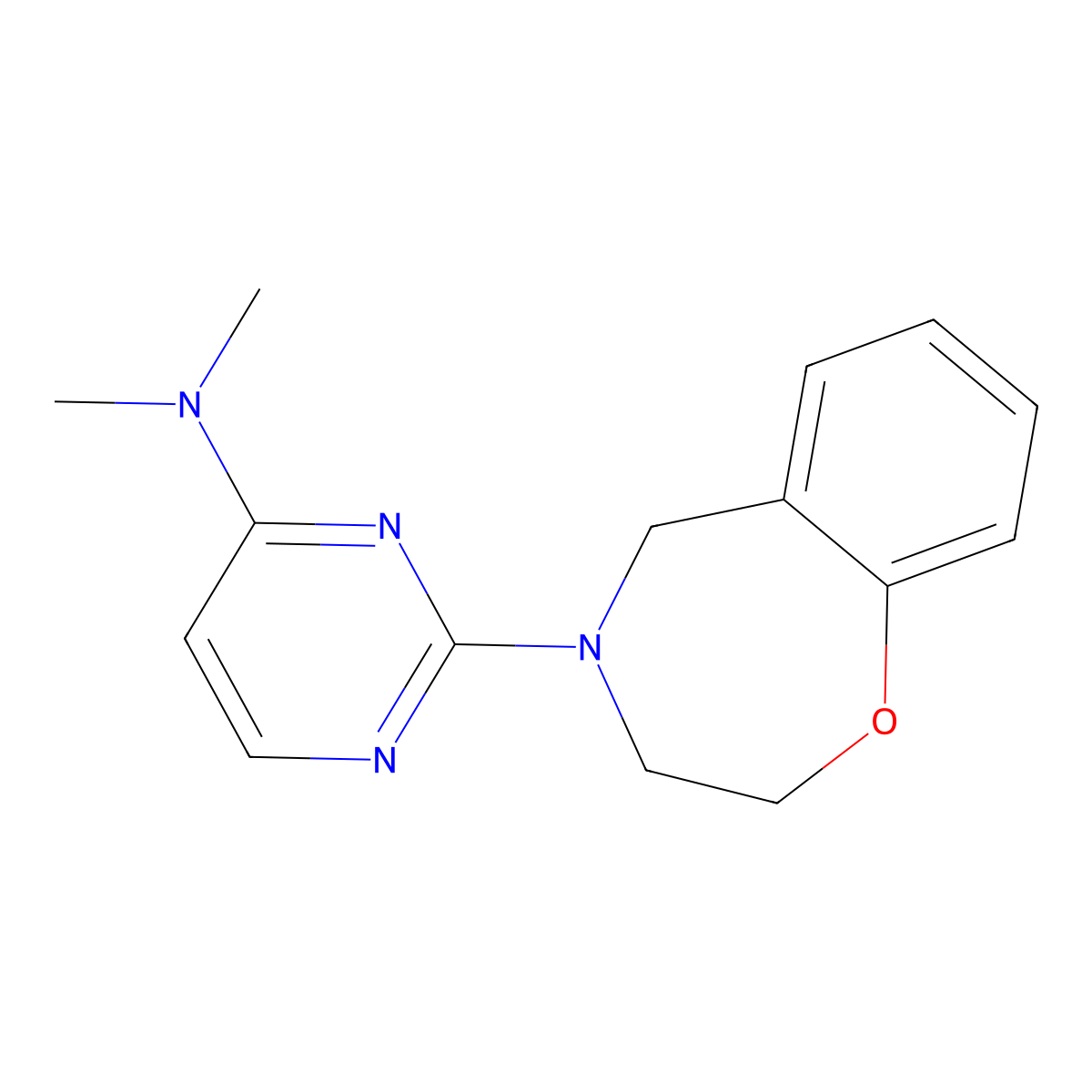 2-(2,3-dihydrobenzo[f][1,4]oxazepin-4(5H)-yl)-N,N-dimethylpyrimidin-4-amine molecular structure, CAS 2034460-54-1
