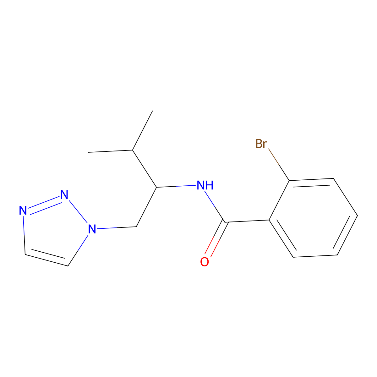 2-bromo-N-[3-methyl-1-(1H-1,2,3-triazol-1-yl)butan-2-yl]benzamide molecular structure, CAS 2034460-63-2