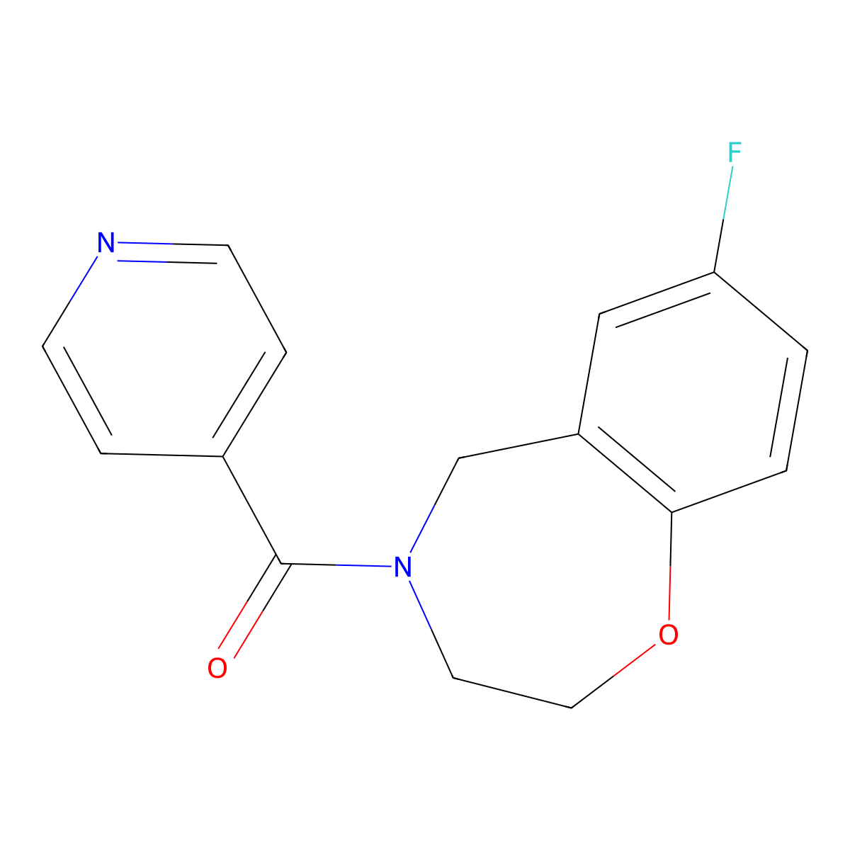 (7-fluoro-2,3-dihydrobenzo[f][1,4]oxazepin-4(5H)-yl)(pyridin-4-yl)methanone molecular structure, CAS 2034460-64-3