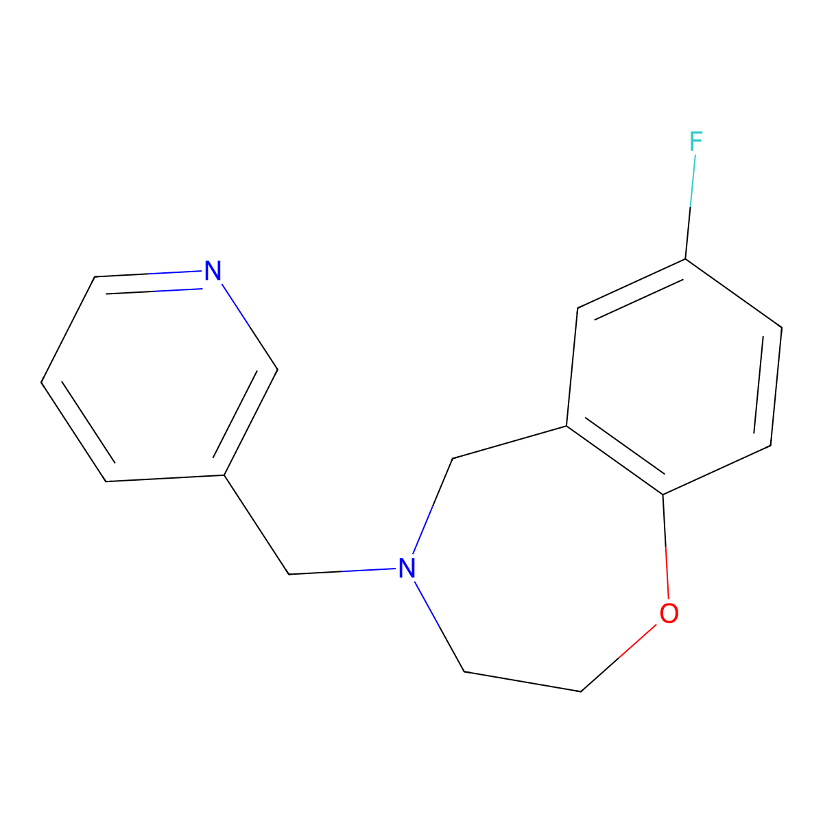 7-Fluoro-4-(pyridin-3-ylmethyl)-2,3,4,5-tetrahydrobenzo[f][1,4]oxazepine molecular structure, CAS 2034460-69-8