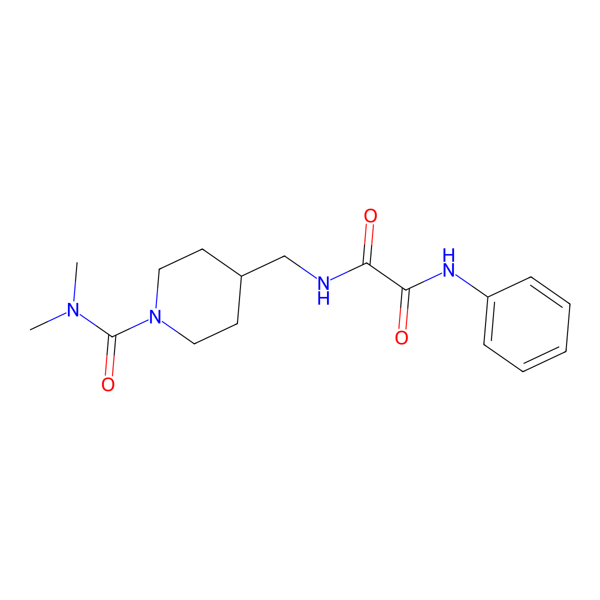 N1-((1-(dimethylcarbamoyl)piperidin-4-yl)methyl)-N2-phenyloxalamide molecular structure, CAS 2034460-71-2