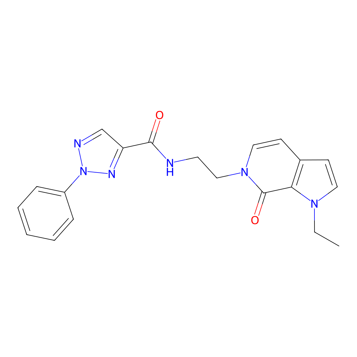 N-(2-(1-ethyl-7-oxo-1H-pyrrolo[2,3-c]pyridin-6(7H)-yl)ethyl)-2-phenyl-2H-1,2,3-triazole-4-carboxamide molecular structure, CAS 2034460-84-7