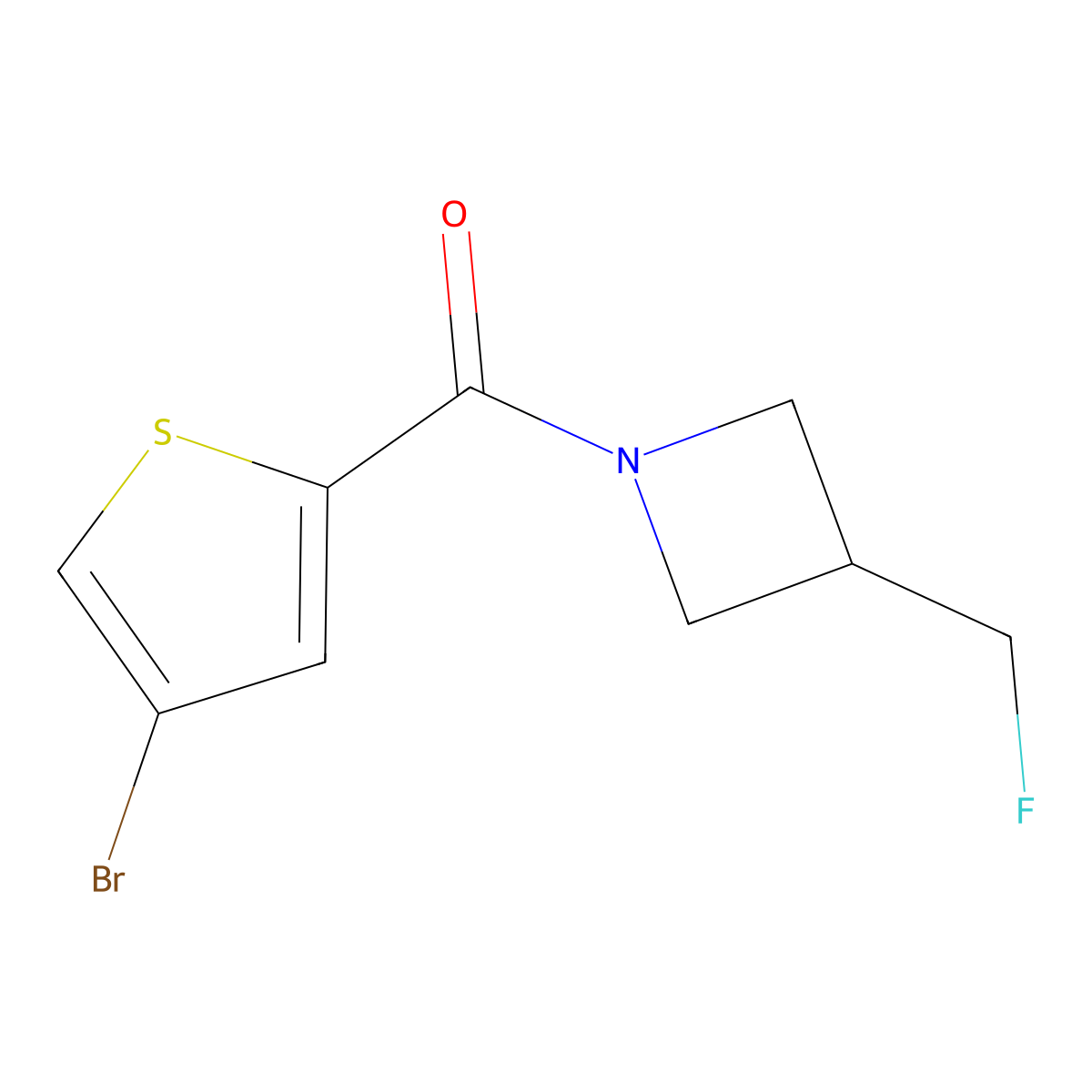 (4-Bromothiophen-2-yl)(3-(fluoromethyl)azetidin-1-yl)methanone molecular structure, CAS 2034461-01-1