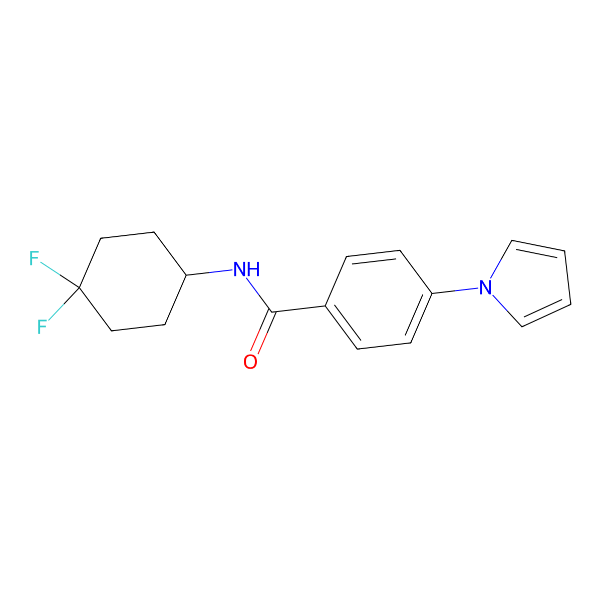 N-(4,4-difluorocyclohexyl)-4-(1H-pyrrol-1-yl)benzamide molecular structure, CAS 2034461-05-5
