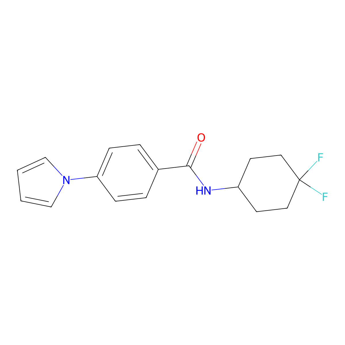 N-(4,4-difluorocyclohexyl)-4-(1H-pyrrol-1-yl)benzamide molecular structure, CAS 2034461-05-5