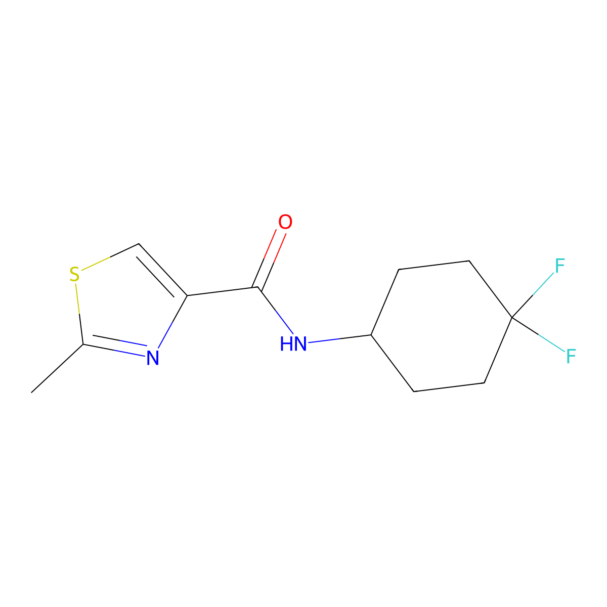 N-(4,4-difluorocyclohexyl)-2-methylthiazole-4-carboxamide molecular structure, CAS 2034461-12-4