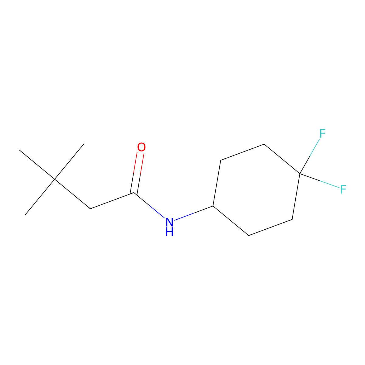 N-(4,4-difluorocyclohexyl)-3,3-dimethylbutanamide molecular structure, CAS 2034461-18-0