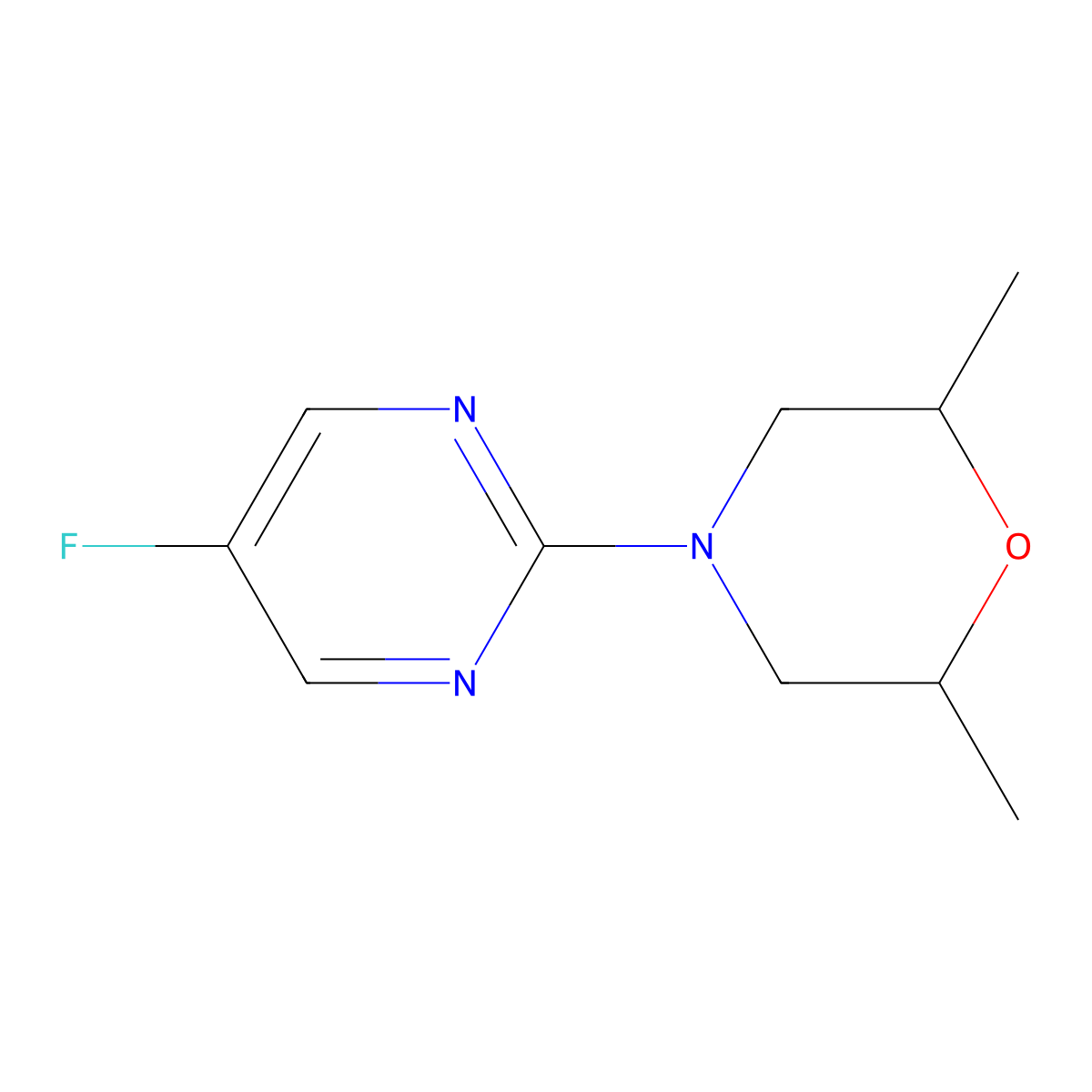 4-(5-Fluoropyrimidin-2-yl)-2,6-dimethylmorpholine molecular structure, CAS 2034461-20-4