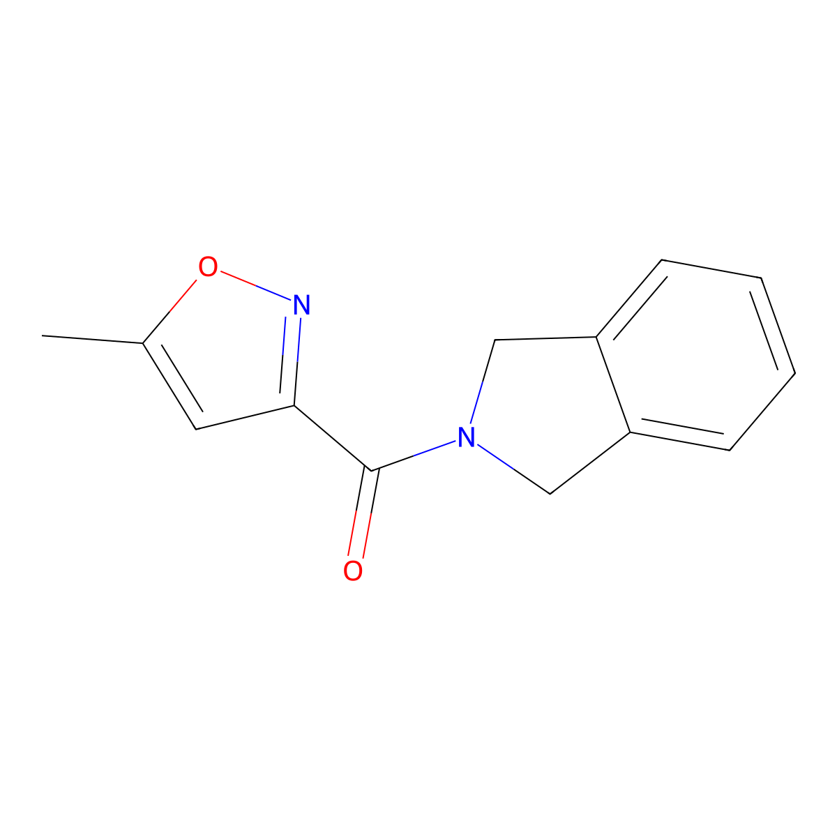 Isoindolin-2-yl(5-methylisoxazol-3-yl)methanone molecular structure, CAS 2034461-33-9