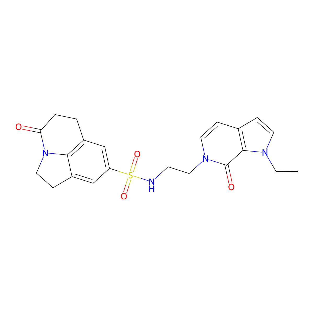 N-(2-{1-ethyl-7-oxo-1H,6H,7H-pyrrolo[2,3-c]pyridin-6-yl}ethyl)-11-oxo-1-azatricyclo[6.3.1.0^{4,12}]dodeca-4,6,8(12)-triene-6-sulfonamide molecular structure, CAS 2034461-34-0