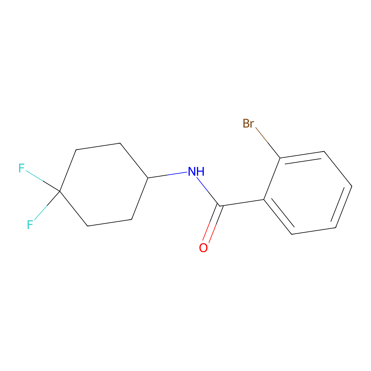 2-bromo-N-(4,4-difluorocyclohexyl)benzamide molecular structure, CAS 2034461-36-2