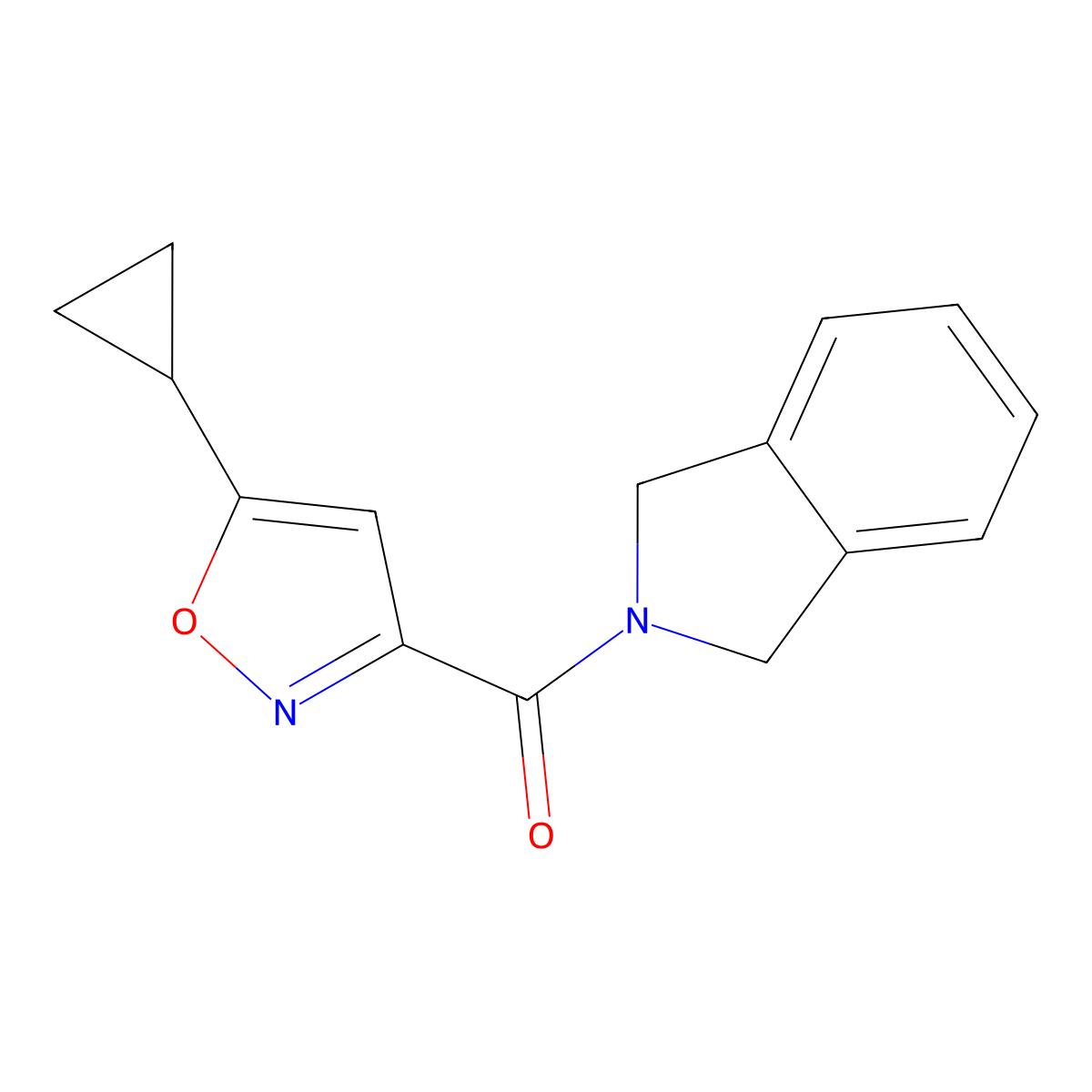(5-Cyclopropylisoxazol-3-yl)(isoindolin-2-yl)methanone molecular structure, CAS 2034461-40-8