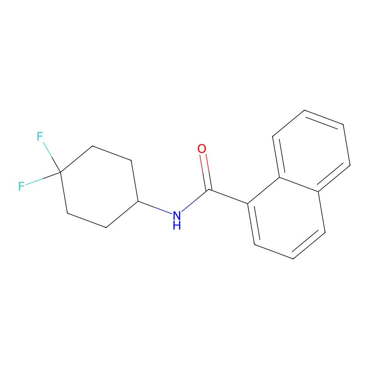 N-(4,4-difluorocyclohexyl)-1-naphthamide molecular structure, CAS 2034461-43-1
