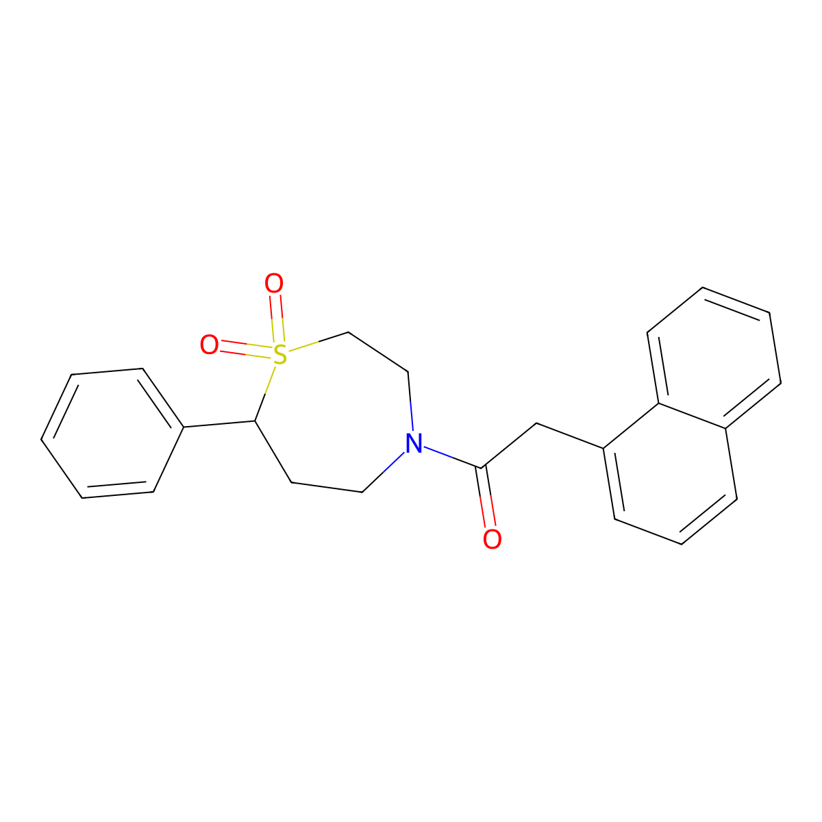 1-(1,1-Dioxido-7-phenyl-1,4-thiazepan-4-yl)-2-(naphthalen-1-yl)ethanone molecular structure, CAS 2034461-45-3