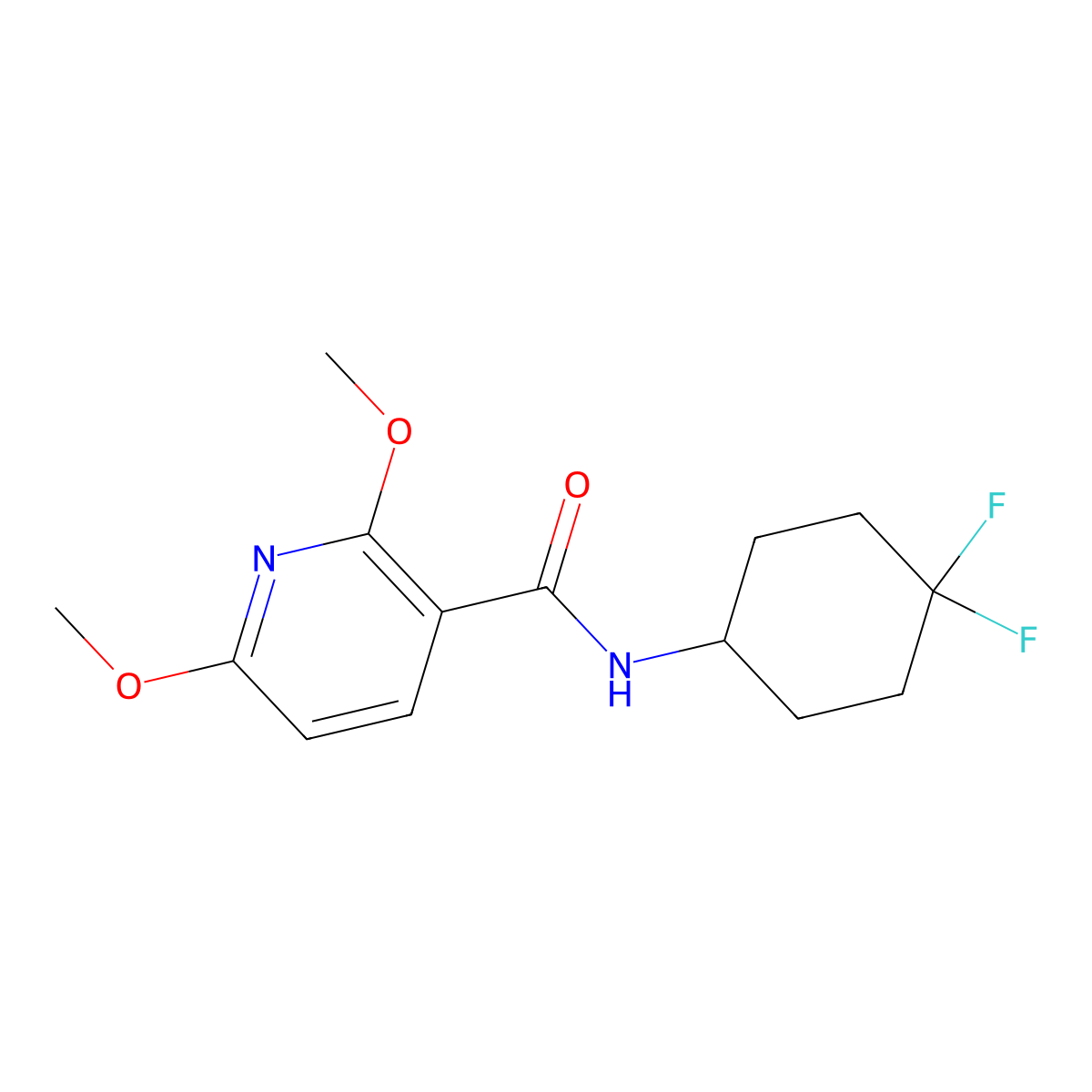N-(4,4-difluorocyclohexyl)-2,6-dimethoxynicotinamide molecular structure, CAS 2034461-50-0