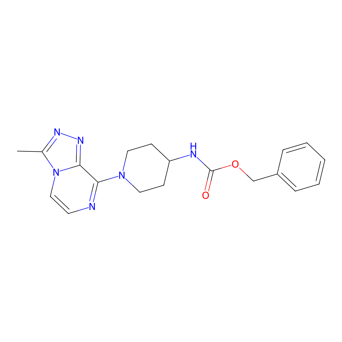 Benzyl (1-(3-methyl-[1,2,4]triazolo[4,3-a]pyrazin-8-yl)piperidin-4-yl)carbamate molecular structure, CAS 2034461-61-3