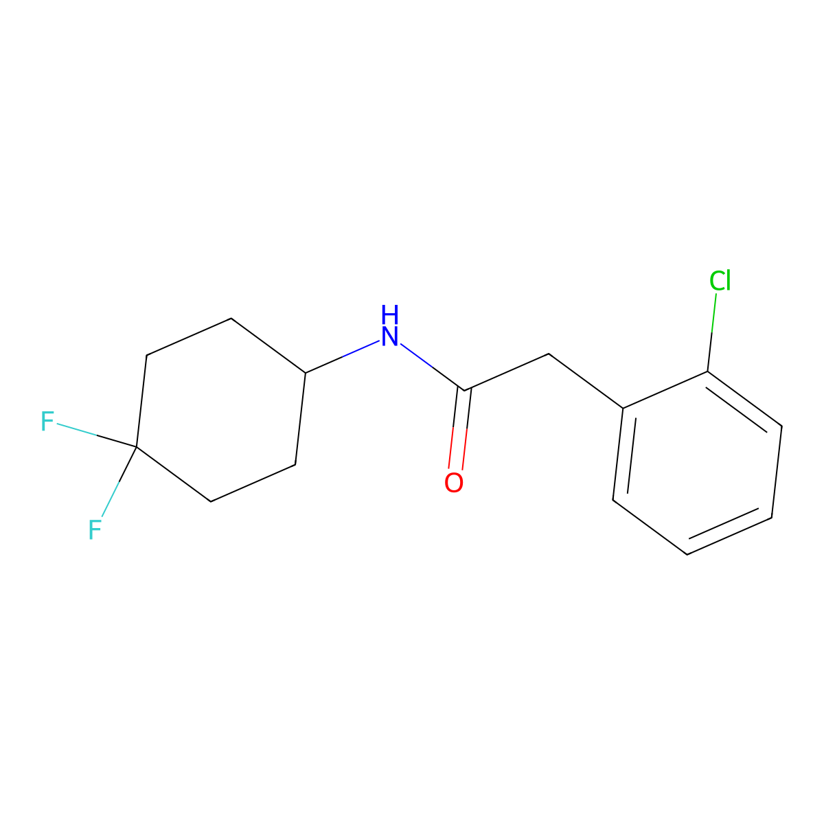 2-(2-chlorophenyl)-N-(4,4-difluorocyclohexyl)acetamide molecular structure, CAS 2034461-62-4