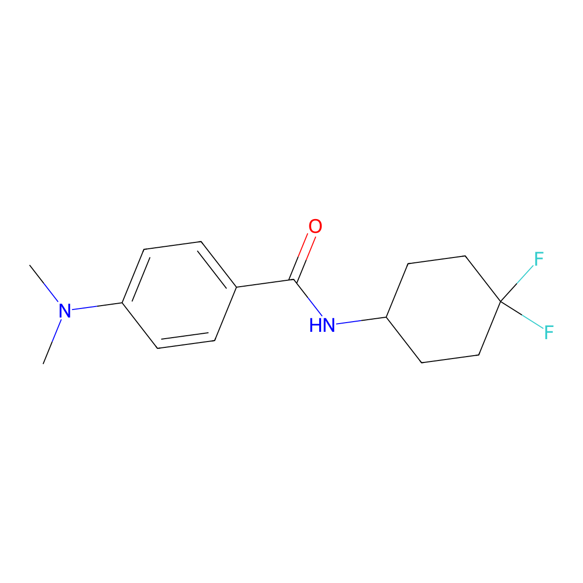 N-(4,4-difluorocyclohexyl)-4-(dimethylamino)benzamide molecular structure, CAS 2034461-75-9