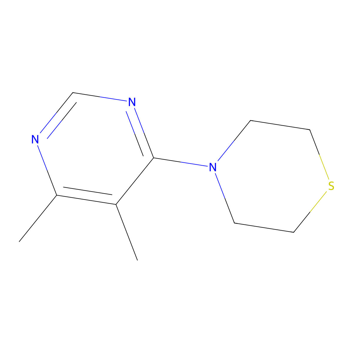 4-(5,6-Dimethylpyrimidin-4-yl)thiomorpholine molecular structure, CAS 2034461-84-0