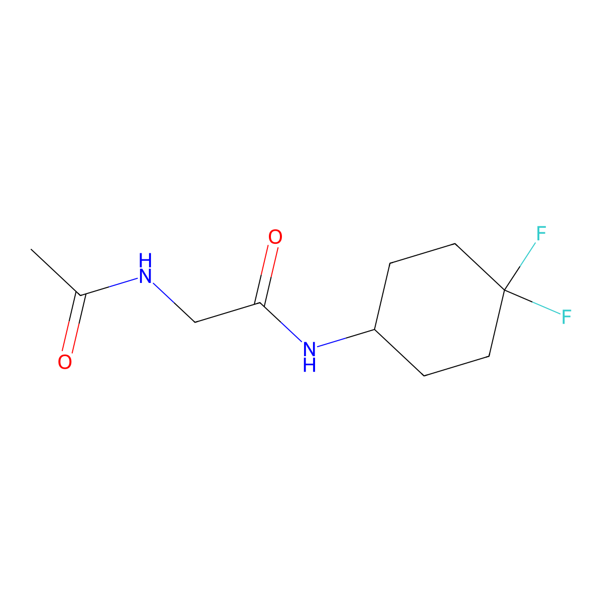 2-acetamido-N-(4,4-difluorocyclohexyl)acetamide molecular structure, CAS 2034461-94-2