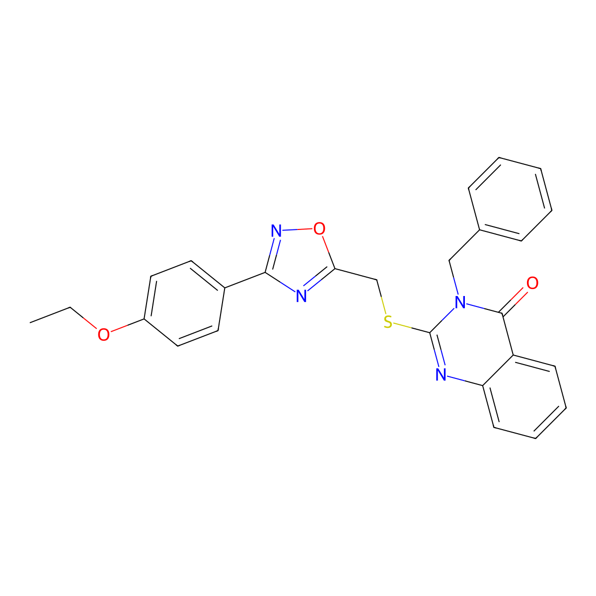 3-benzyl-2-(((3-(4-ethoxyphenyl)-1,2,4-oxadiazol-5-yl)methyl)thio)quinazolin-4(3H)-one molecular structure, CAS 2034462-00-3