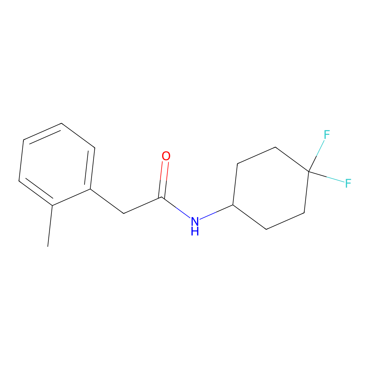 N-(4,4-difluorocyclohexyl)-2-(o-tolyl)acetamide molecular structure, CAS 2034462-07-0