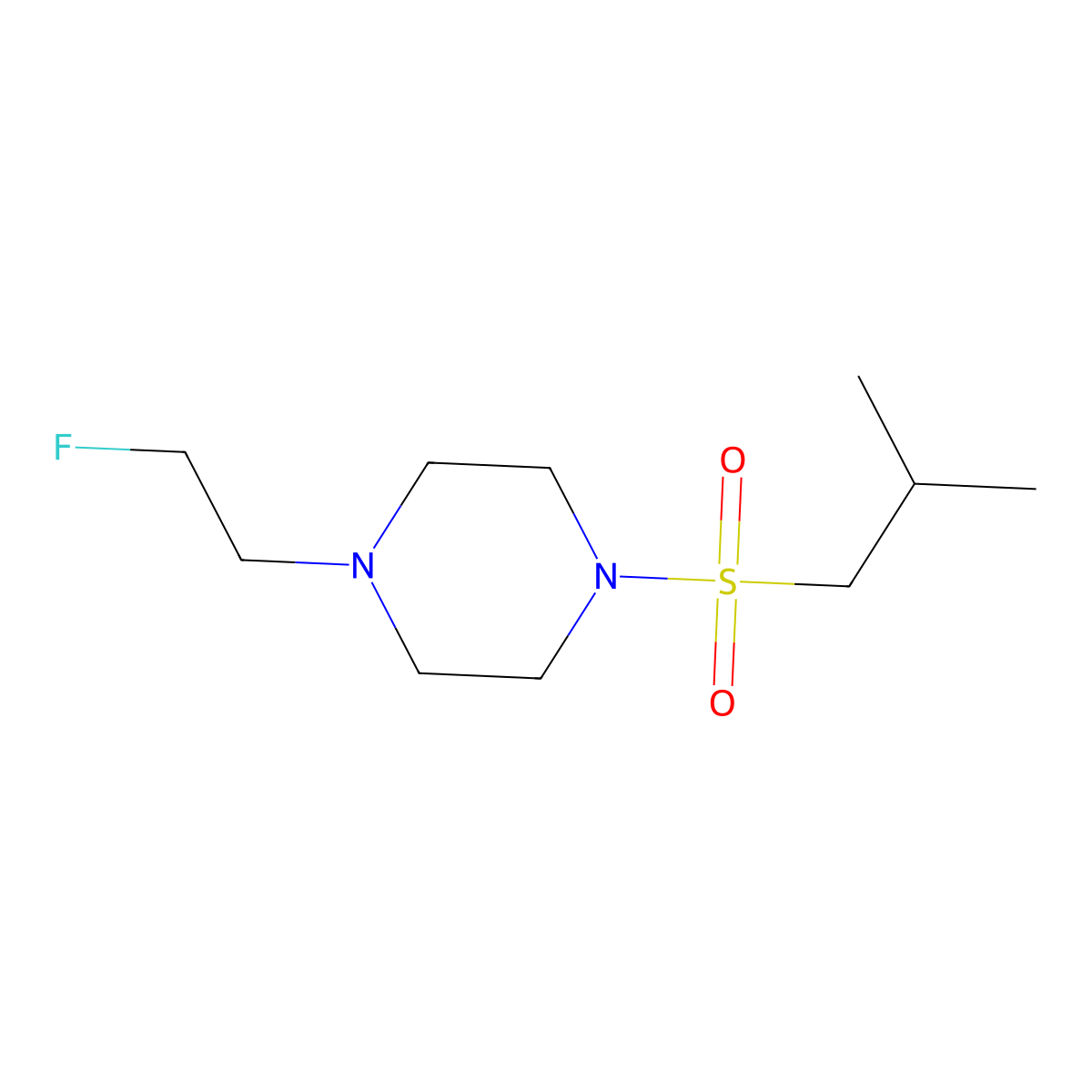 1-(2-Fluoroethyl)-4-(isobutylsulfonyl)piperazine molecular structure, CAS 2034462-15-0