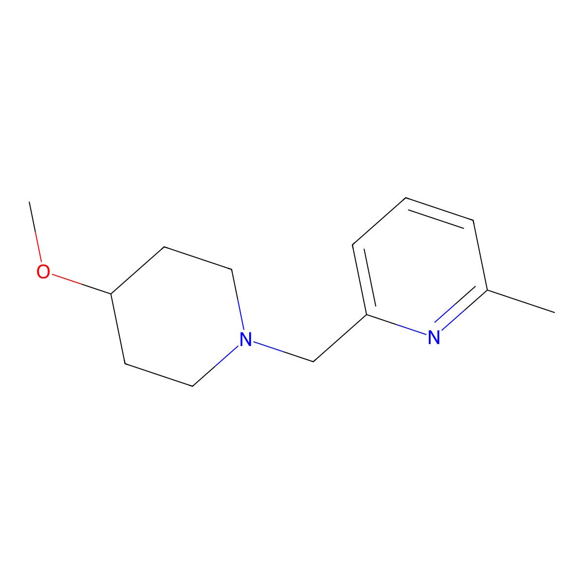 2-[(4-Methoxypiperidin-1-yl)methyl]-6-methylpyridine molecular structure, CAS 2034462-17-2