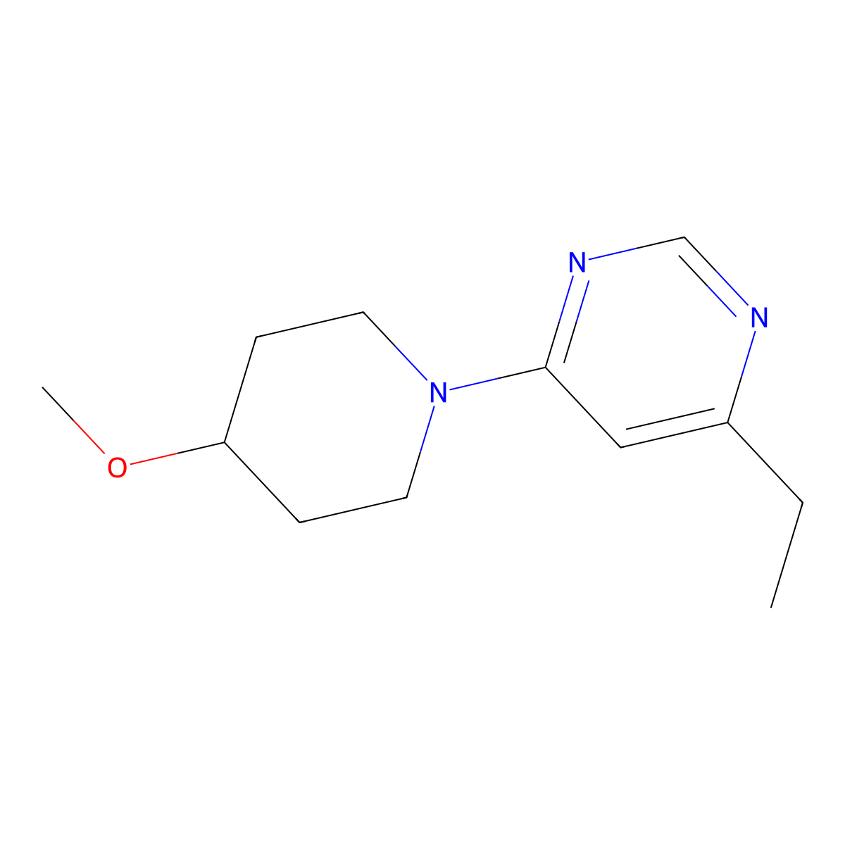 4-Ethyl-6-(4-methoxypiperidin-1-yl)pyrimidine molecular structure, CAS 2034462-22-9