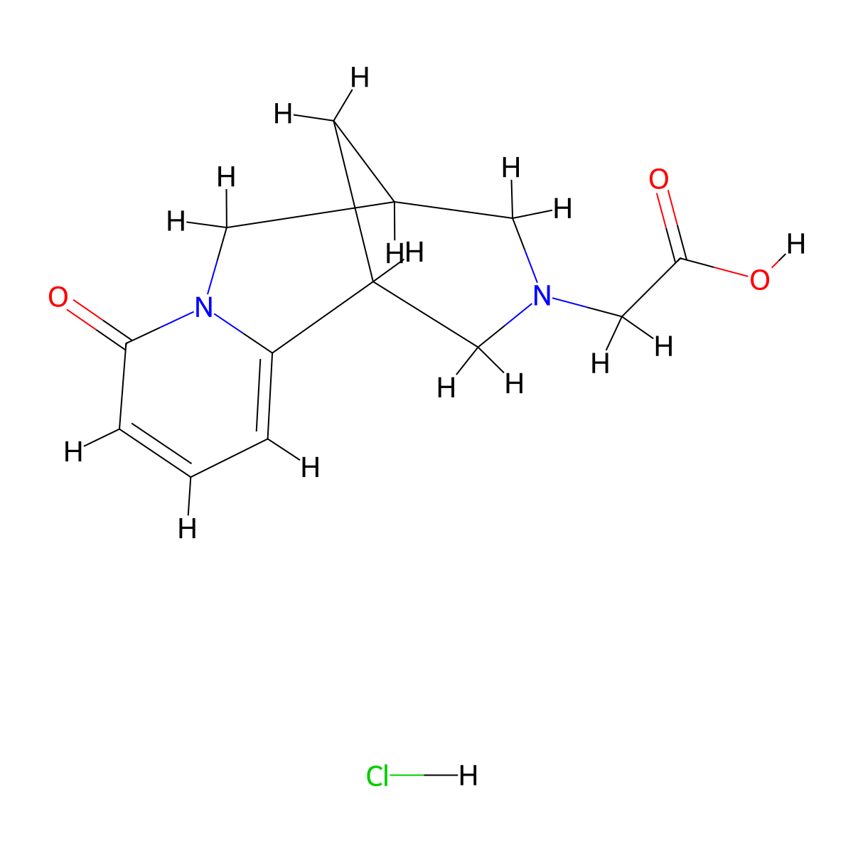 2-(8-oxo-5,6-dihydro-1H-1,5-methanopyrido[1,2-a][1,5]diazocin-3(2H,4H,8H)-yl)acetic acid hydrochloride molecular structure, CAS 2034462-31-0