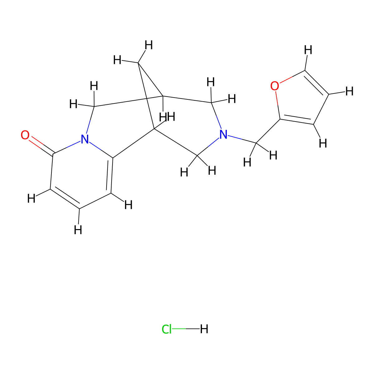 3-(furan-2-ylmethyl)-3,4,5,6-tetrahydro-1H-1,5-methanopyrido[1,2-a][1,5]diazocin-8(2H)-one hydrochloride molecular structure, CAS 2034462-36-5