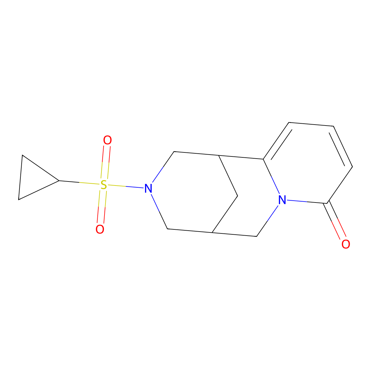 3-(cyclopropylsulfonyl)-3,4,5,6-tetrahydro-1H-1,5-methanopyrido[1,2-a][1,5]diazocin-8(2H)-one molecular structure, CAS 2034462-39-8