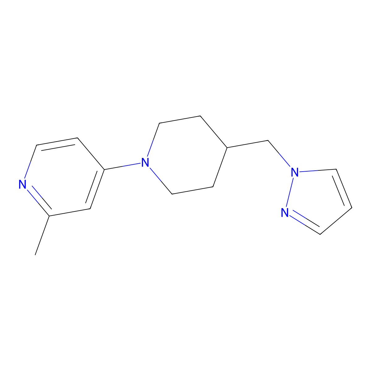 4-(4-((1H-pyrazol-1-yl)methyl)piperidin-1-yl)-2-methylpyridine molecular structure, CAS 2034462-53-6