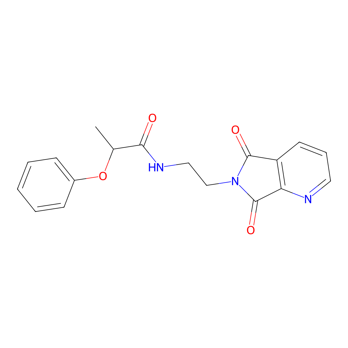 N-(2-(5,7-dioxo-5H-pyrrolo[3,4-b]pyridin-6(7H)-yl)ethyl)-2-phenoxypropanamide molecular structure, CAS 2034462-59-2