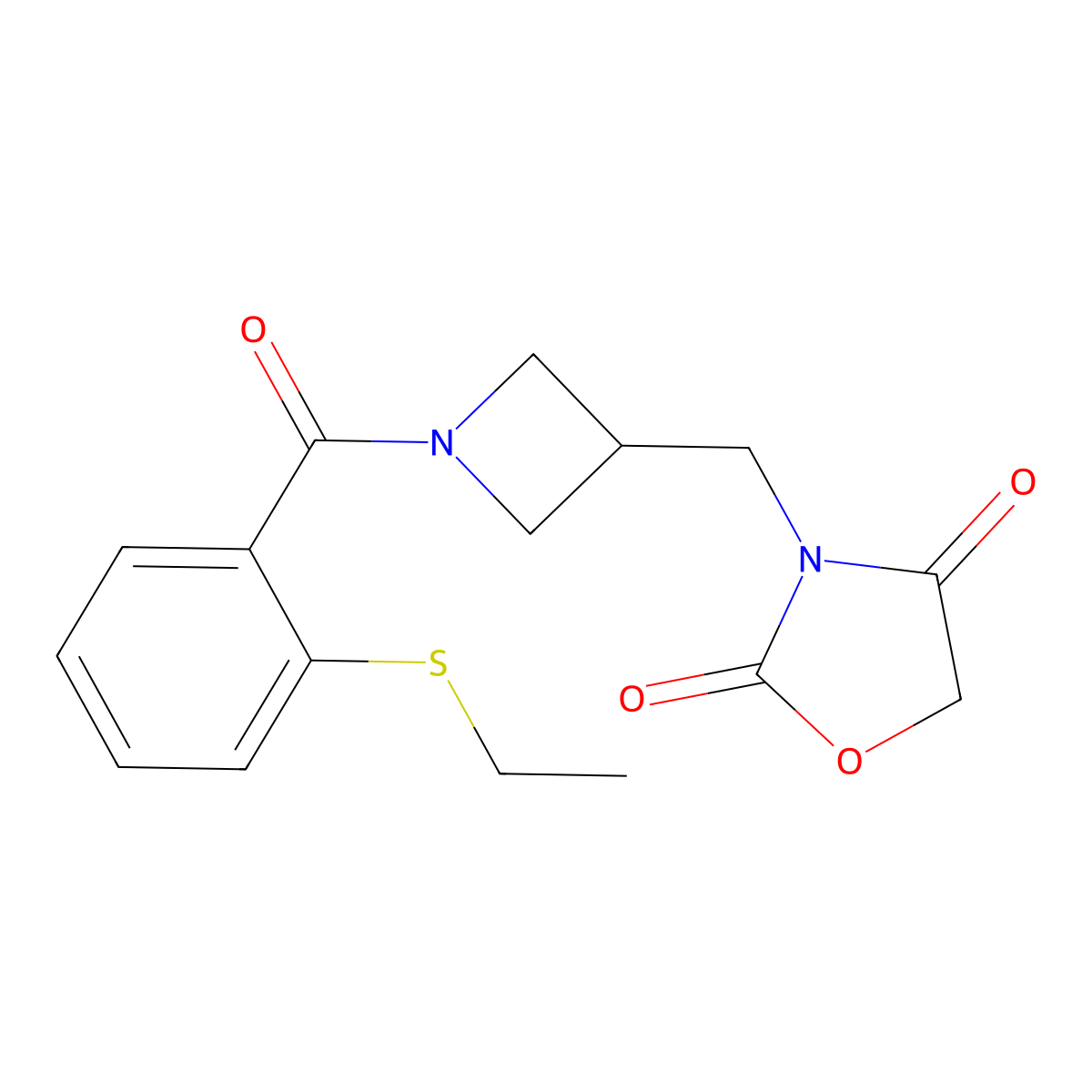 3-((1-(2-(Ethylthio)benzoyl)azetidin-3-yl)methyl)oxazolidine-2,4-dione molecular structure, CAS 2034462-61-6