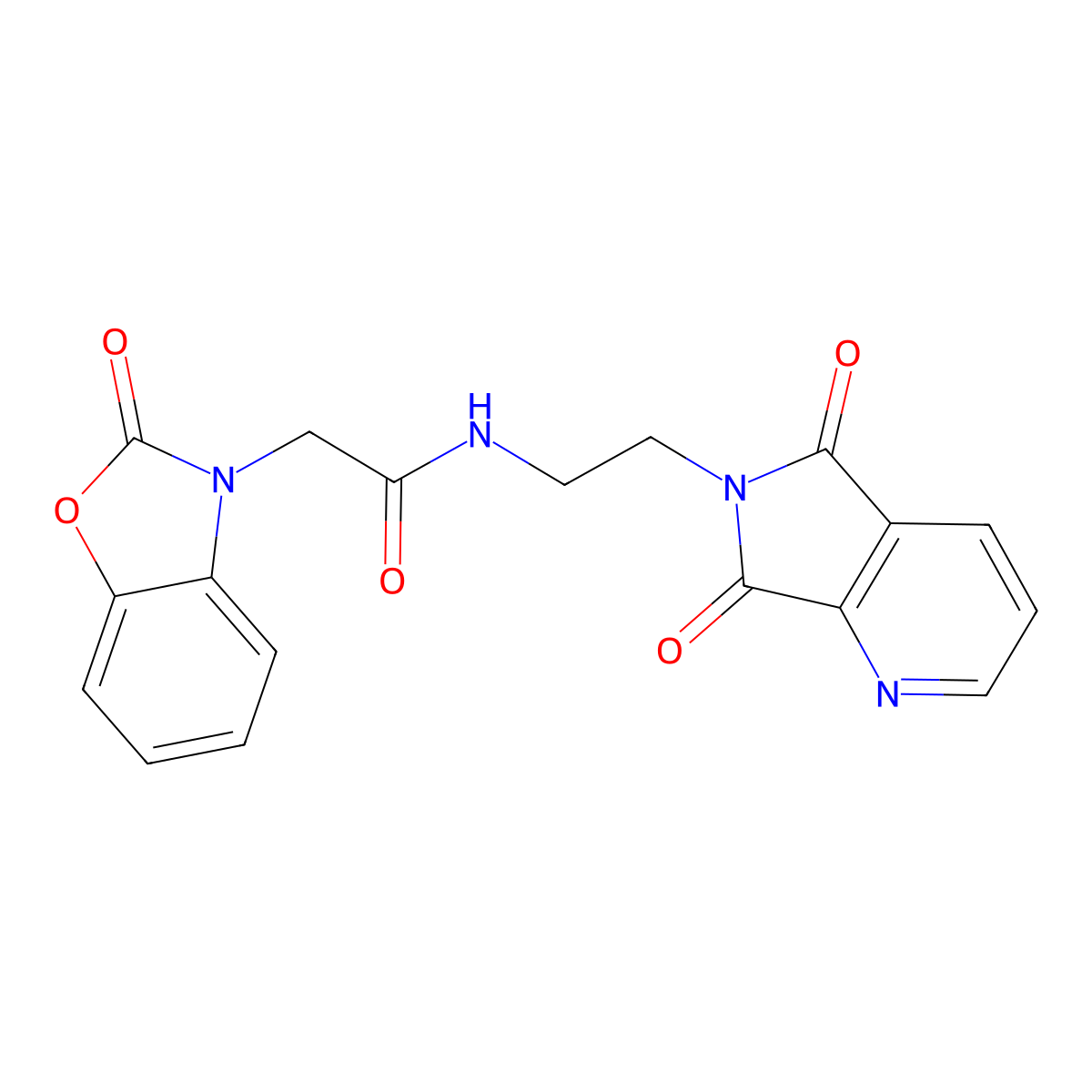 N-(2-{5,7-dioxo-5H,6H,7H-pyrrolo[3,4-b]pyridin-6-yl}ethyl)-2-(2-oxo-2,3-dihydro-1,3-benzoxazol-3-yl)acetamide molecular structure, CAS 2034462-63-8