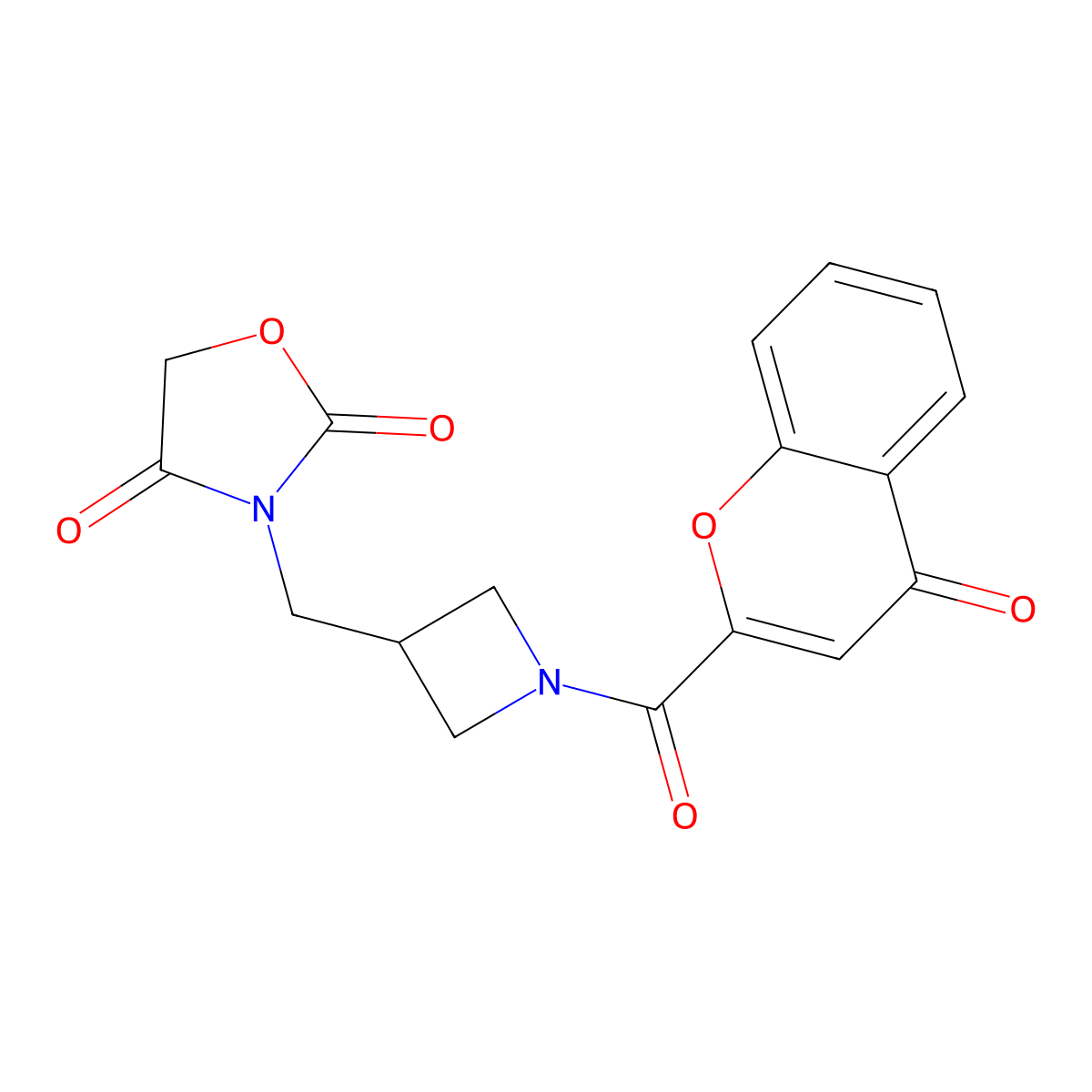 3-((1-(4-oxo-4H-chromene-2-carbonyl)azetidin-3-yl)methyl)oxazolidine-2,4-dione molecular structure, CAS 2034462-68-3