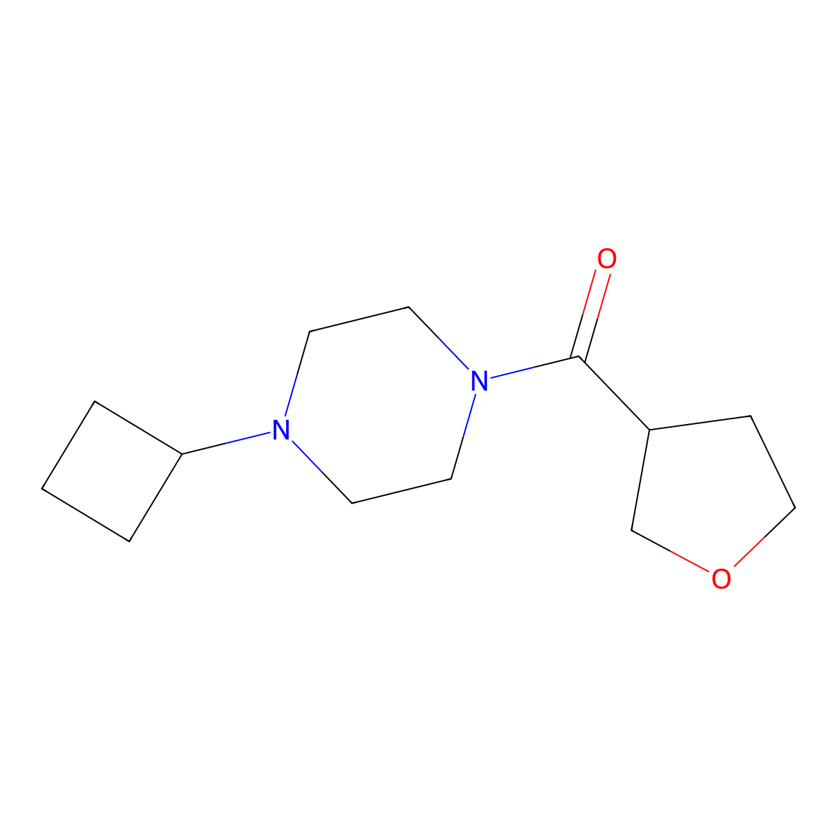 (4-Cyclobutylpiperazin-1-yl)(tetrahydrofuran-3-yl)methanone molecular structure, CAS 2034462-70-7