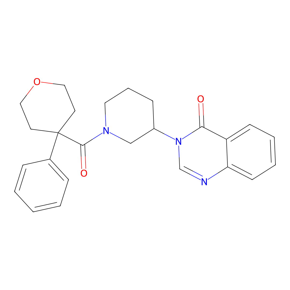 3-(1-(4-phenyltetrahydro-2H-pyran-4-carbonyl)piperidin-3-yl)quinazolin-4(3H)-one molecular structure, CAS 2034462-72-9