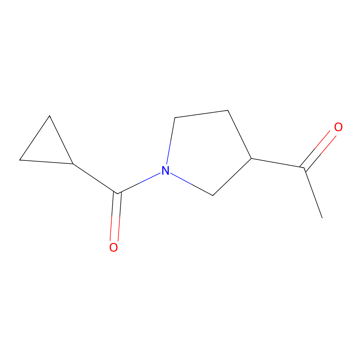 1-(1-(Cyclopropanecarbonyl)pyrrolidin-3-yl)ethanone molecular structure, CAS 2034462-96-7