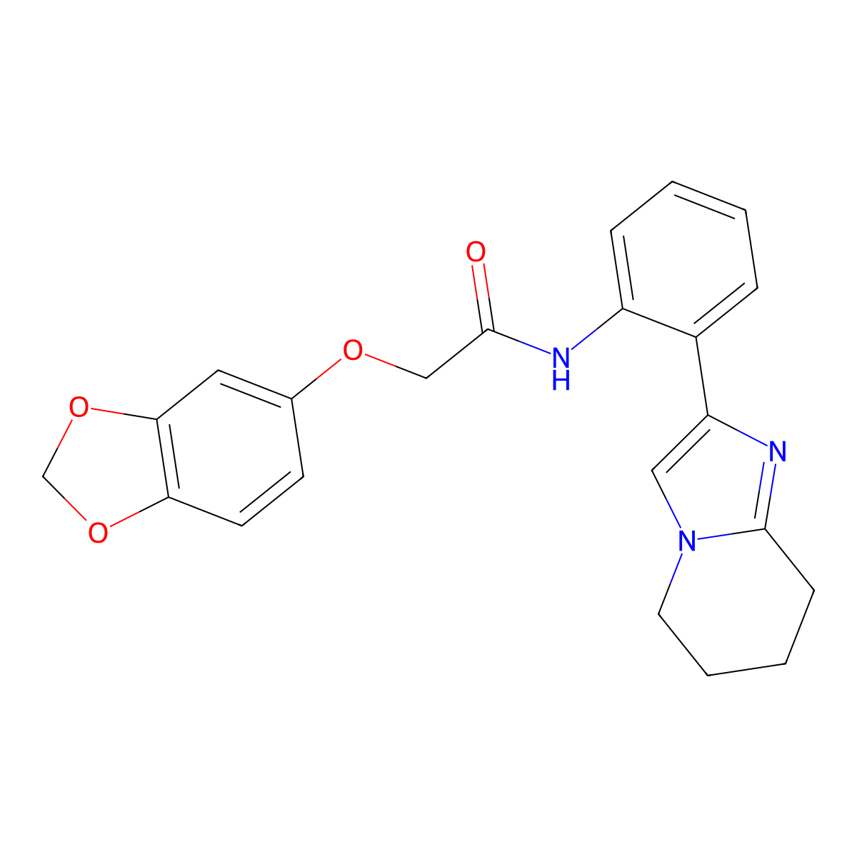 2-(benzo[d][1,3]dioxol-5-yloxy)-N-(2-(5,6,7,8-tetrahydroimidazo[1,2-a]pyridin-2-yl)phenyl)acetamide molecular structure, CAS 2034463-03-9