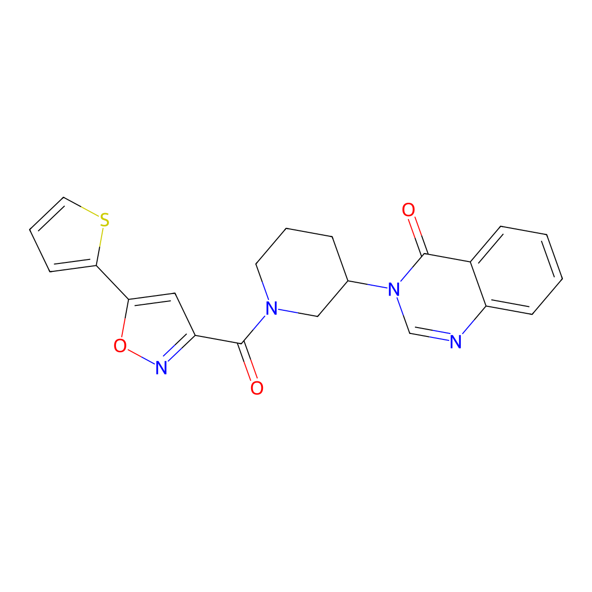 3-(1-(5-(thiophen-2-yl)isoxazole-3-carbonyl)piperidin-3-yl)quinazolin-4(3H)-one molecular structure, CAS 2034463-06-2