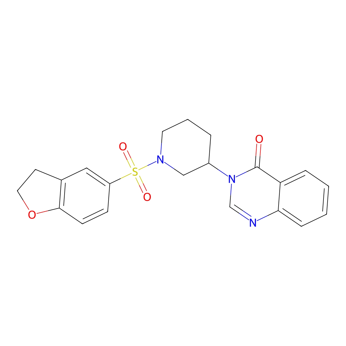 3-[1-(2,3-Dihydro-1-benzofuran-5-sulfonyl)piperidin-3-yl]-3,4-dihydroquinazolin-4-one molecular structure, CAS 2034463-19-7