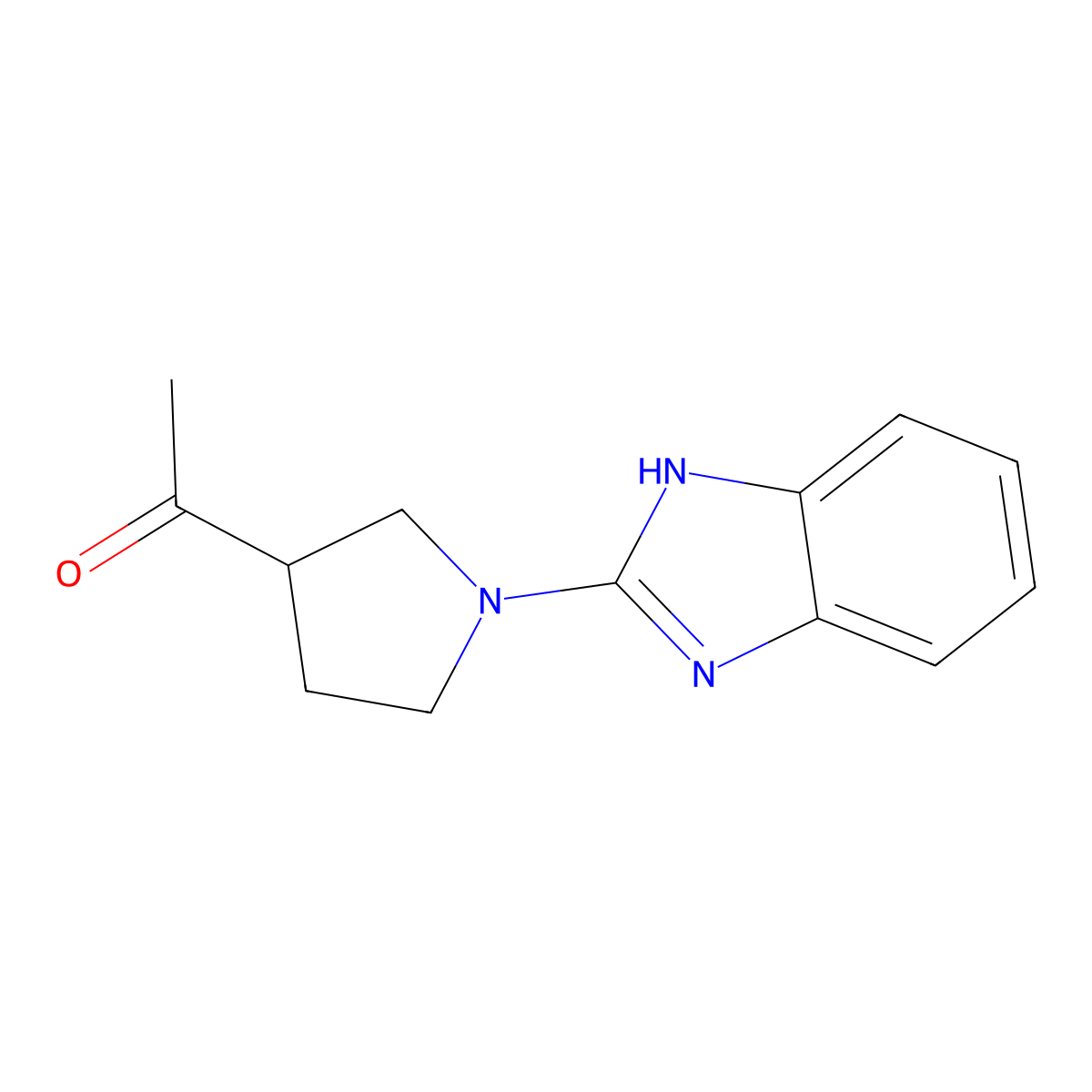 1-(1-(1H-benzo[d]imidazol-2-yl)pyrrolidin-3-yl)ethanone molecular structure, CAS 2034463-23-3
