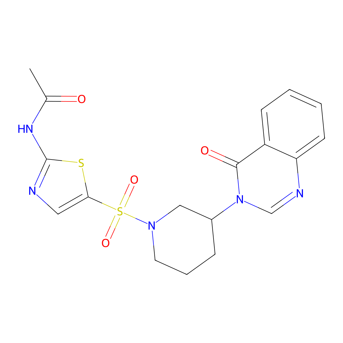 N-(5-((3-(4-oxoquinazolin-3(4H)-yl)piperidin-1-yl)sulfonyl)thiazol-2-yl)acetamide molecular structure, CAS 2034463-24-4
