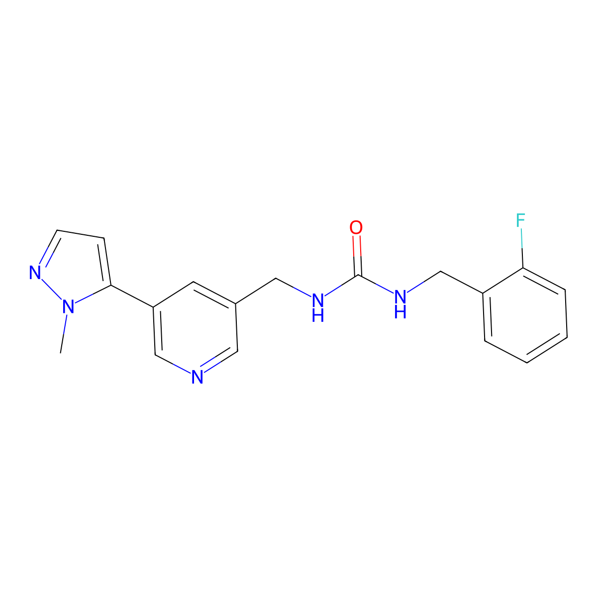 1-(2-fluorobenzyl)-3-((5-(1-methyl-1H-pyrazol-5-yl)pyridin-3-yl)methyl)urea molecular structure, CAS 2034463-45-9