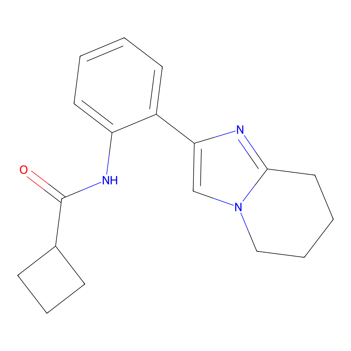 N-(2-(5,6,7,8-tetrahydroimidazo[1,2-a]pyridin-2-yl)phenyl)cyclobutanecarboxamide molecular structure, CAS 2034463-53-9