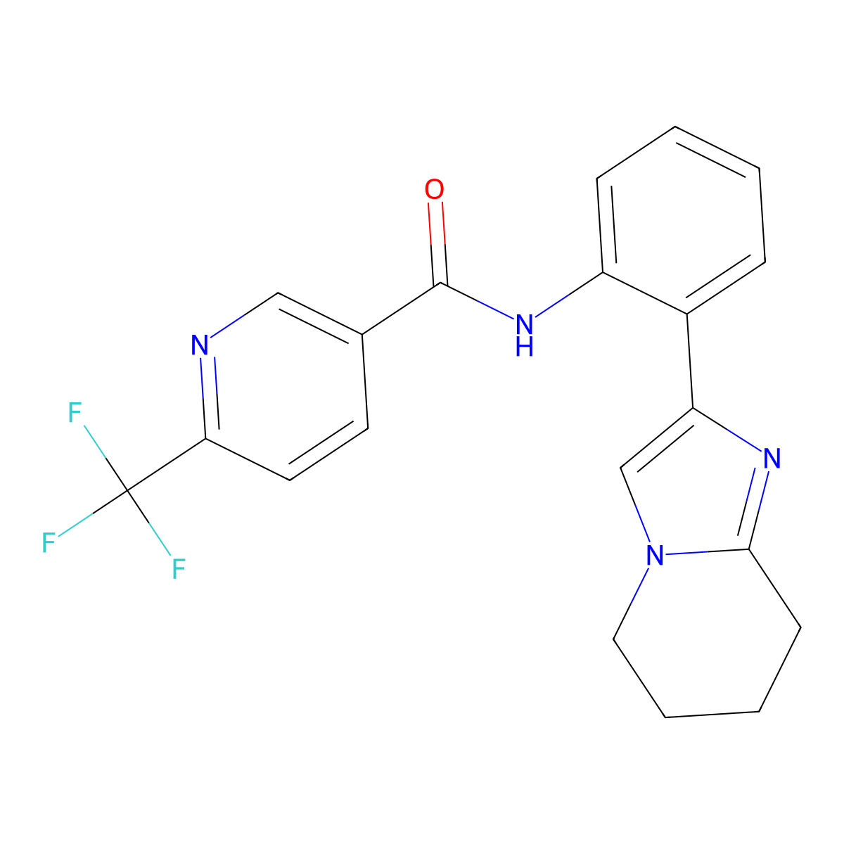 N-(2-(5,6,7,8-tetrahydroimidazo[1,2-a]pyridin-2-yl)phenyl)-6-(trifluoromethyl)nicotinamide molecular structure, CAS 2034463-66-4