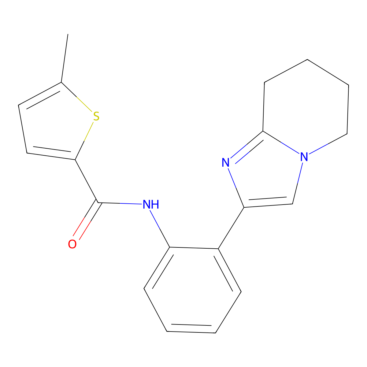 5-methyl-N-(2-(5,6,7,8-tetrahydroimidazo[1,2-a]pyridin-2-yl)phenyl)thiophene-2-carboxamide molecular structure, CAS 2034463-76-6